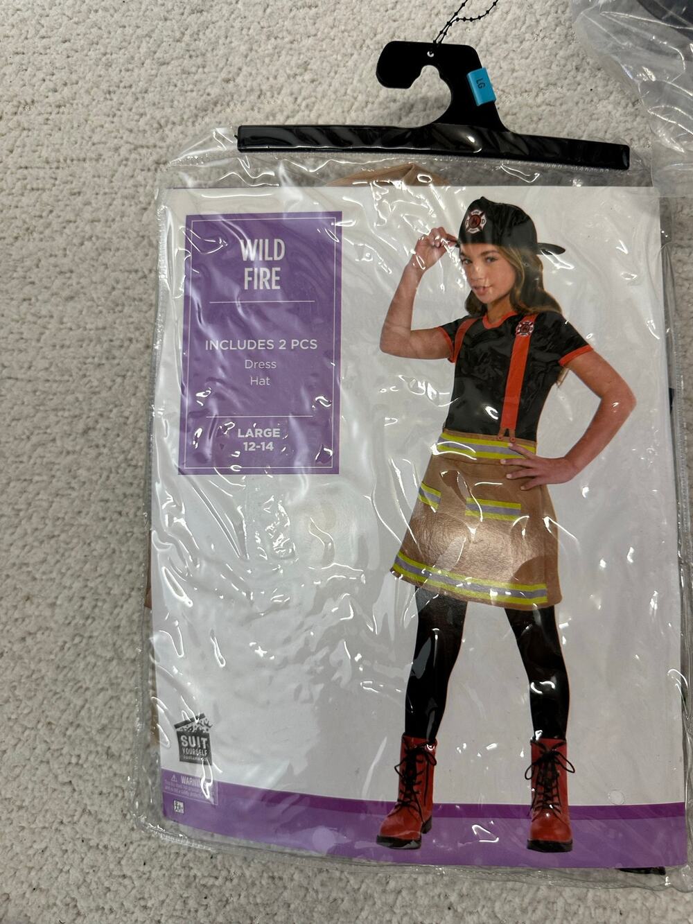 New* Girls Wild Fire Firefighter Costume Large